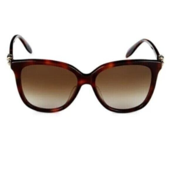 NWT Alexander McQueen Classic Tortoise Shell Square Modern Chic Sunglasses - Picture 1 of 12